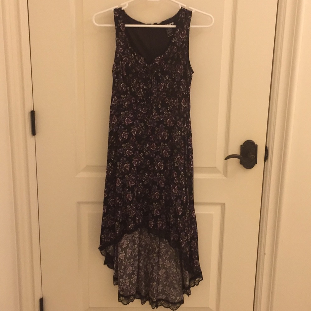 SOLD// Purple floral hi-low corset dress